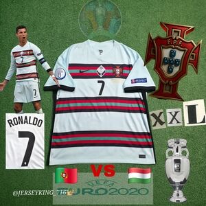 Nike Portugal FPF Cristiano Ronaldo Euro 2020/21 Away Jersey Vs Hungary Rare XXL